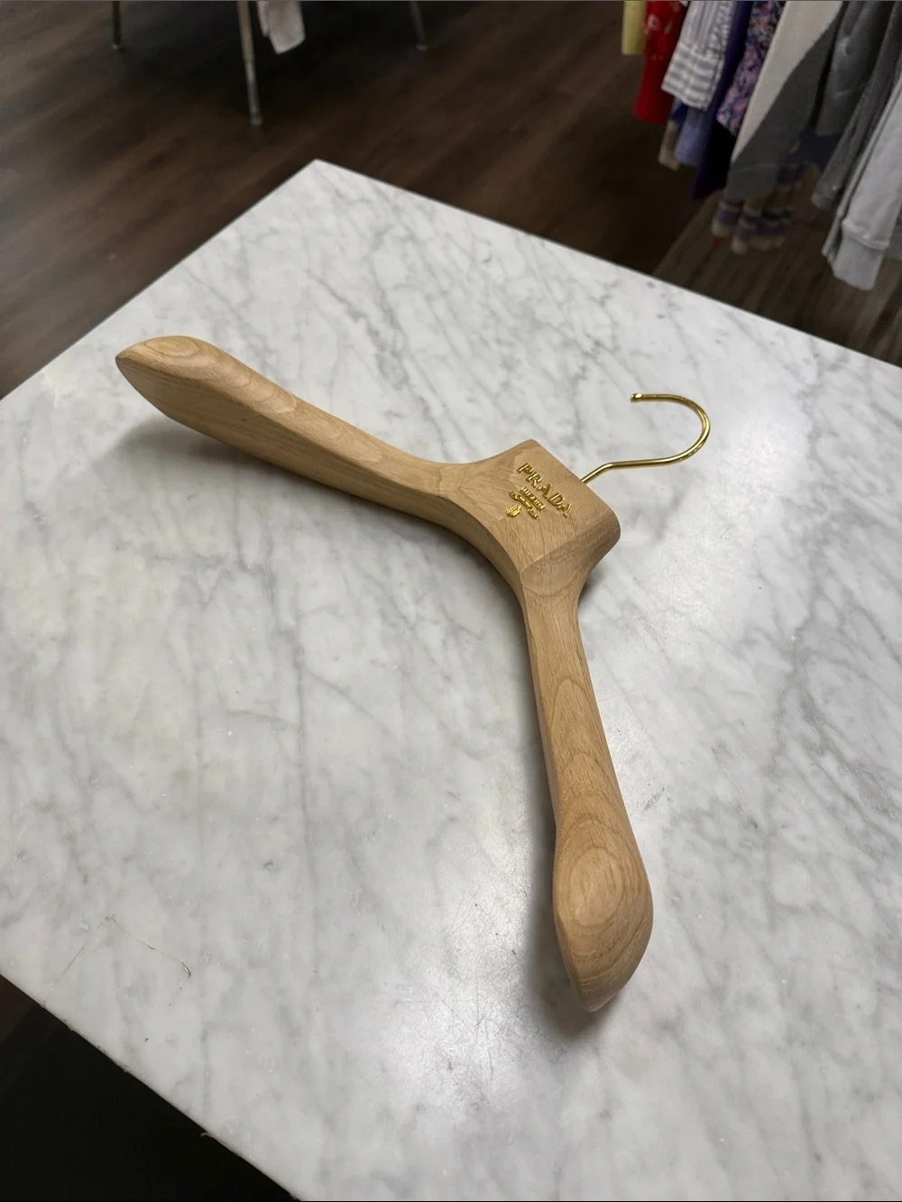 PRADA Large Wooden Hanger for Jacket Sports Coat or Blazer